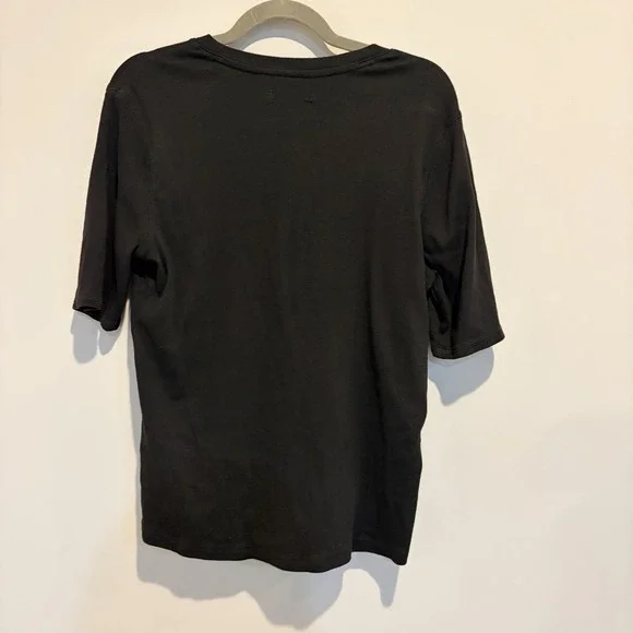 Free Assembly XL Men's Shirt 1/2 Button Front Black - Picture 2 of 5